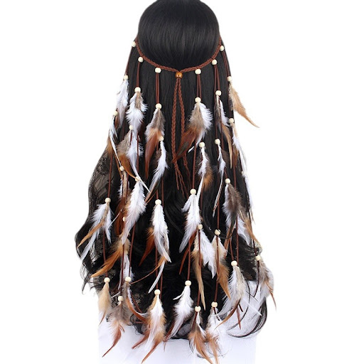 Title 5, Retro Feather Tassel Bohemian Hair Accessories ...