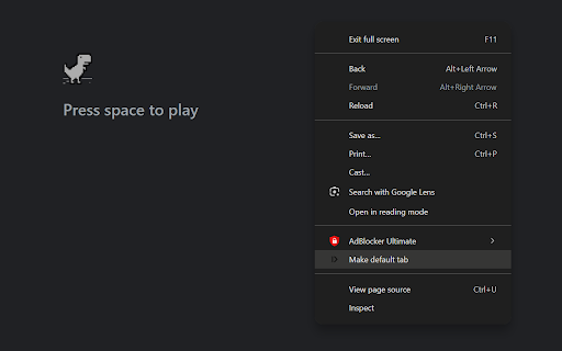 Default window tab