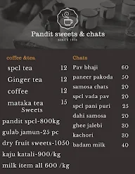 Pandit Sweets menu 2