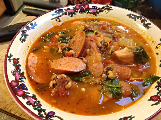 Hearty- Meaty Black Eye Pea Soup