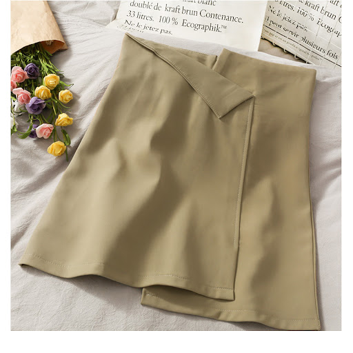 Title 4, Irregular High-waisted Slim All-match Skirt, cr...