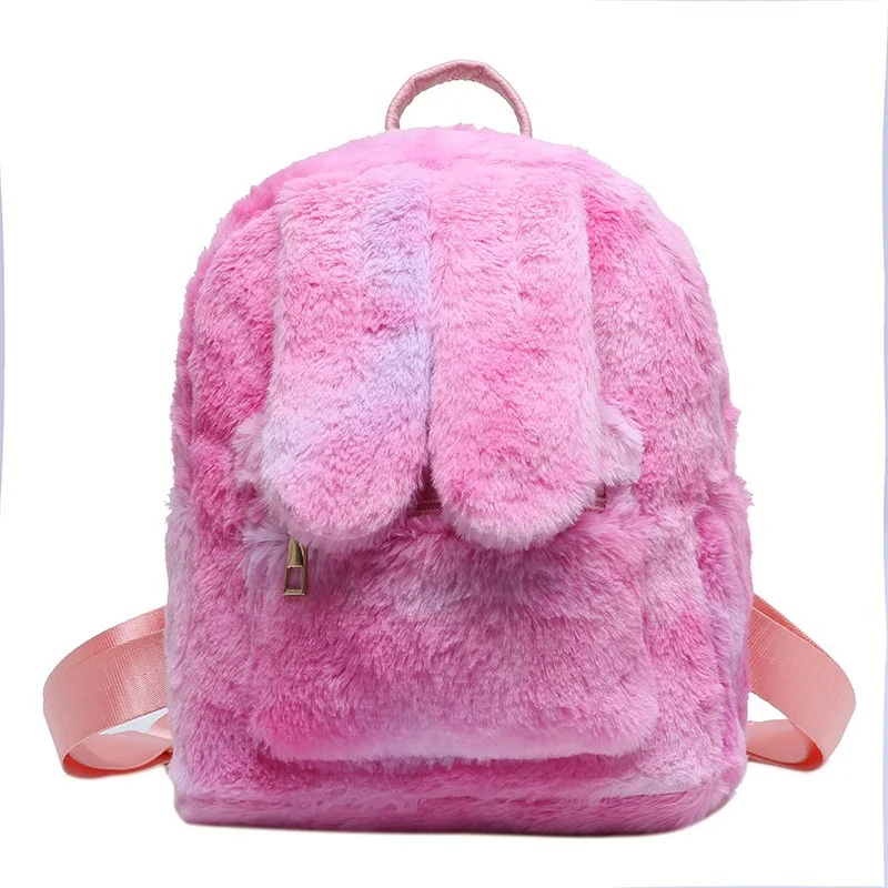 Mochila Orejas de Conejo de Felpa para Mujer Diseño Lindo y Tierno Ideal para Llevar tus Cosas con Estilo Comodidad y un Toque Divertido