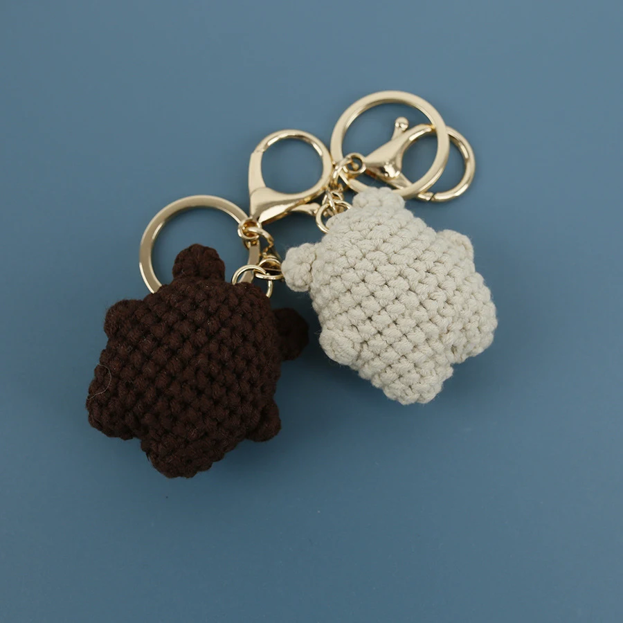 Mini Beer Handgemaakte Geweven Hanger Schattige Wol Gebreide Sleutelhanger Leuk Accessoire voor Sleutels en Tassen