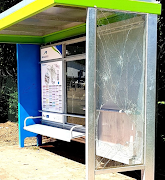 One of the vandalised bus shelters in George.