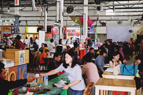 Takjil center in Pasar Santa