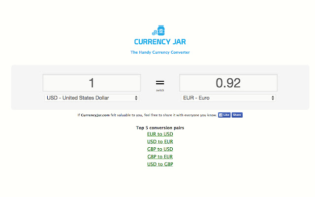 Currency Jar chrome extension