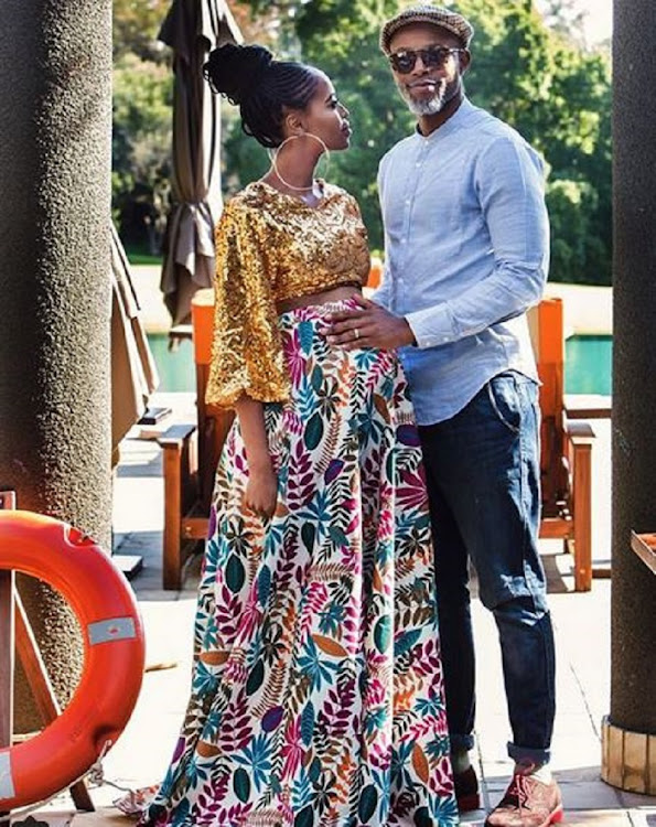 Thapelo Mokoena and his wife Lesego while she was pregnant.