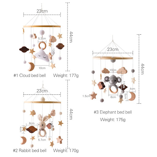 Title 6, Starry Animal Crochet Bed Bell Detachable Rattl...