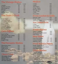 The London Shakes menu 1