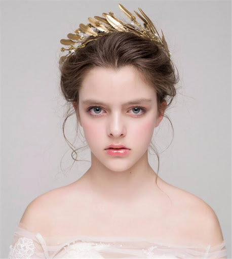 Title 3, Tiara de cabelo folha dourada, acessório femini...