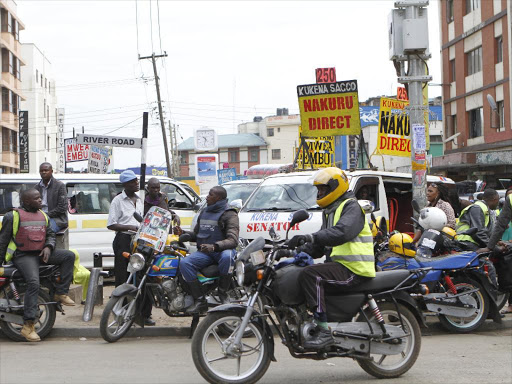 Boda boda operators wait for clients at Tea Room Stage on January 9 / MONICAH MWANGI