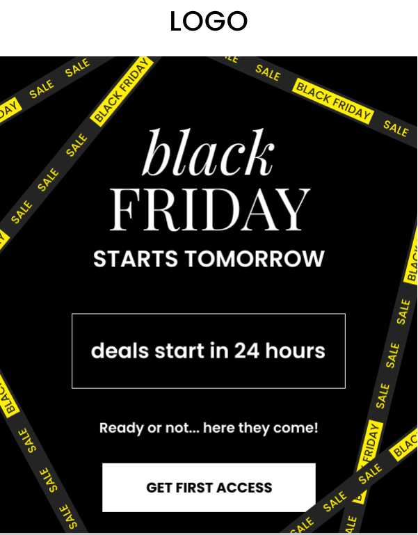 Pre Black Friday Email Template.