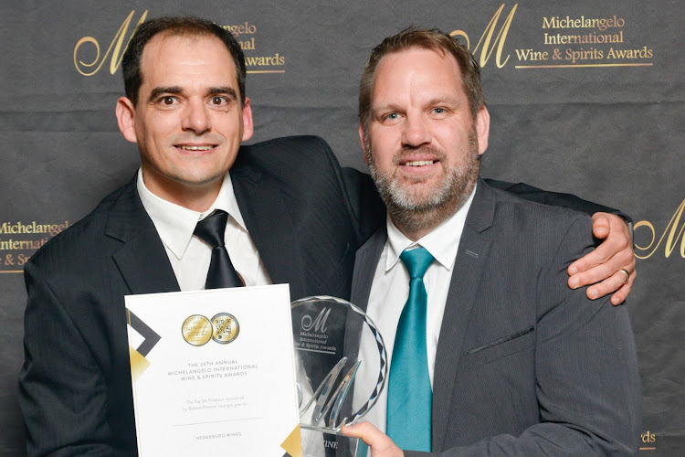 Nederburg cellar master Samuel Viljoen and white winemaker Pieter Badenhorst.