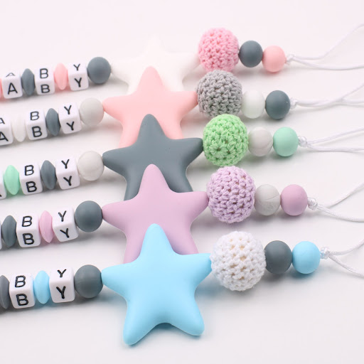 Title 7, Silicone Pentagram Pacifier Chain secures pacif...