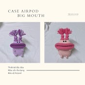 [Handmade] Case Airpod 1/2/3/Pro Bằng Len - Vỏ Bảo Vệ Tai Nghe Airpod 1/2/3/Pro Hình Big Mouth