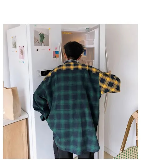 Title 22, Fashion Student Casual Long Sleeve Plaid Shirt,...
