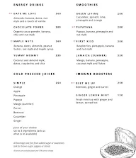 Travel Yoga Cafe menu 2