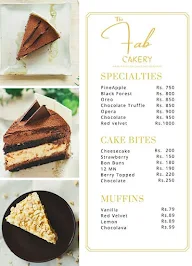 The Fab Cakery menu 1