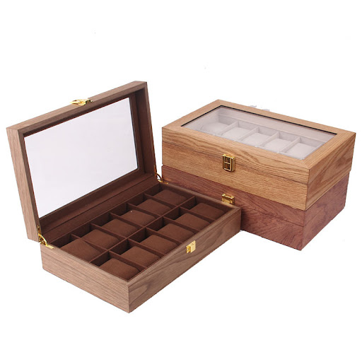 Title 3, Premium 12-Watch Clamshell Wooden Box European ...