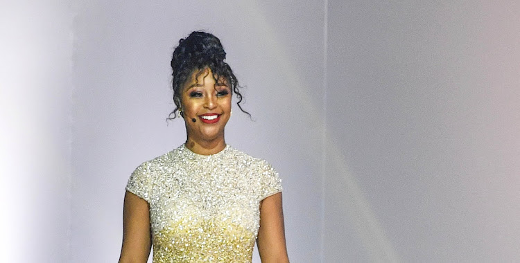 Minnie Dlamini Jones, pictured here at the Miss Mamelodi Sundowns 2020 pageant earlier this year, is expecting her first child with husband Quinton Jones.