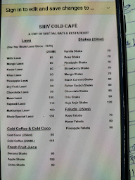 Shiv Cold Cafe menu 1