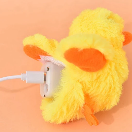 Automatic Teaser Cat Toy Interactive Simulation Duck Tease Cat Plush Toy Pet Electric Cats Toys Pet Supplies Cat Yellow 
