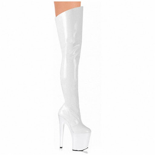 Title 4, High heel patent leather stretch boots for a sl...