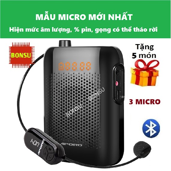 Loa Trợ Giảng Không Dây Aporo T30, Máy Trợ Giảng Có Bluetooth