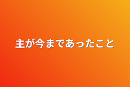 主が今まであったこと