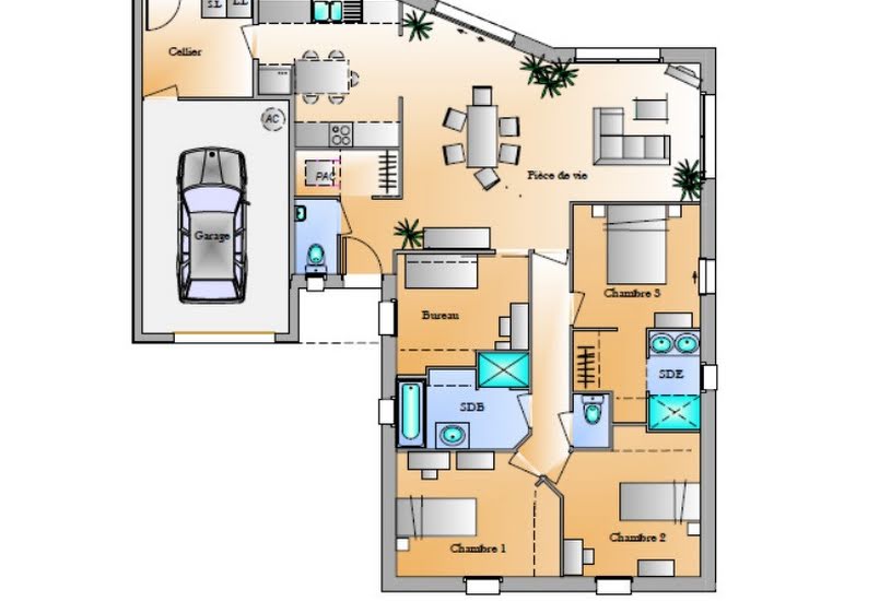  Vente Terrain + Maison - Terrain : 740m² - Maison : 106m² à Grosbreuil (85440) 