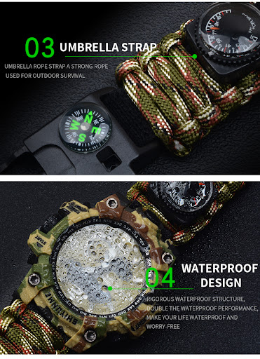 Title 11, Life-Saving Rope Whistle Temperature Watch Esse...