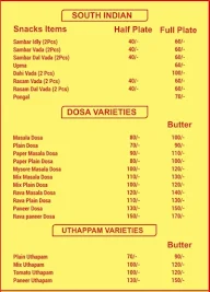 South Indian Cafe menu 1