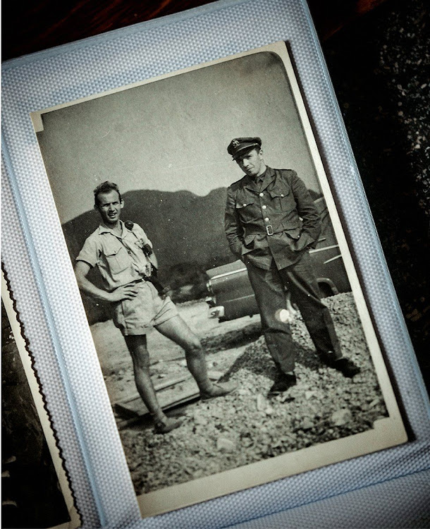 A picture in Godelieve Soete's photo album shows her father, Gerard, on the right with his brother, Michel, who also took part in the destruction of the bodies