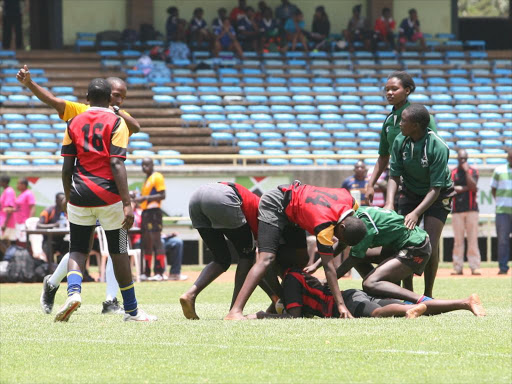 Nakuru Day (green) battle with Rianyanchabera during at Kasarani. /ENOS TECHE