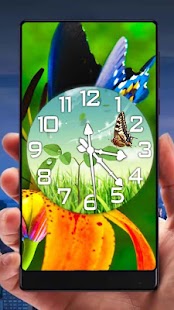 Butterfly Analog Clock Live Wallpaper - náhled
