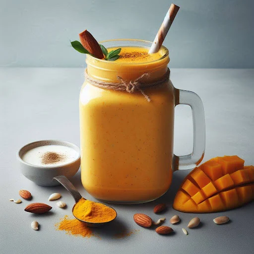 Turmeric And Mango Lassi Smoothie [450 Ml, Mason Jar]