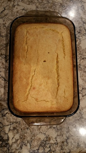 Cornbread fresh from the oven.