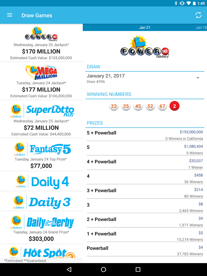 CA Lottery Official App - Android Apps on Google Play