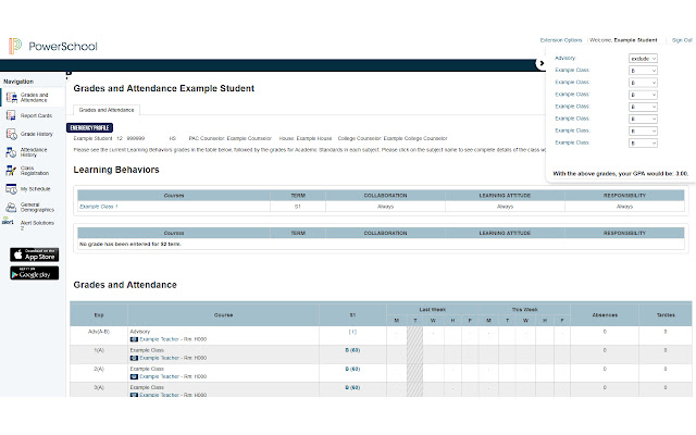 SAS Powerschool Enhancement Suite chrome extension