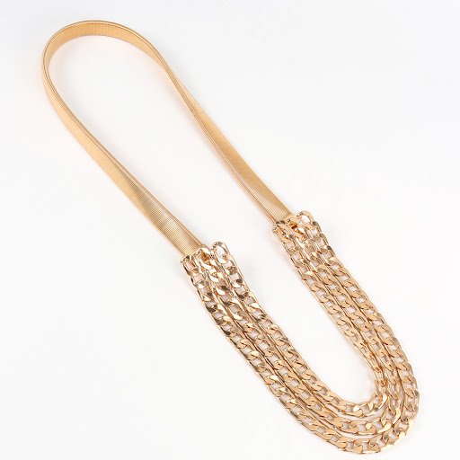 Title 3, Ladies Elastic Spring Waist Chain Golden Versat...
