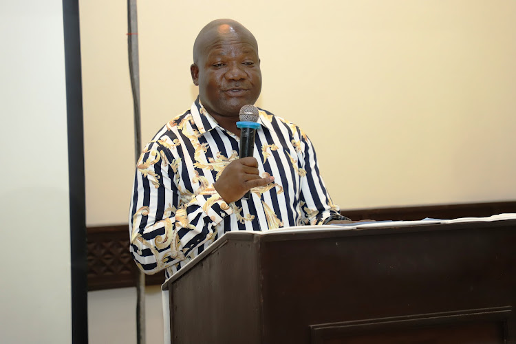 Kakamega Governor Fernandes Barasa addresses MCAs during an induction workshop at Continental Resort in Mombasa on Monday, September 26, 2022.