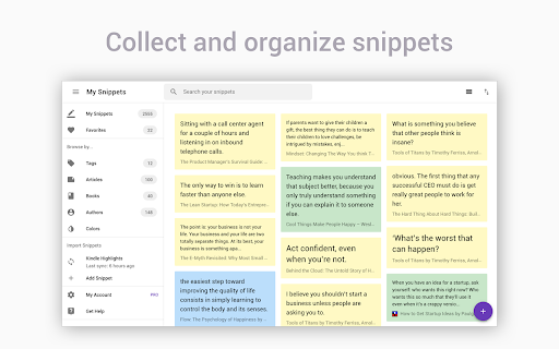 Snippet - Web & PDF highlighter / Kindle Sync