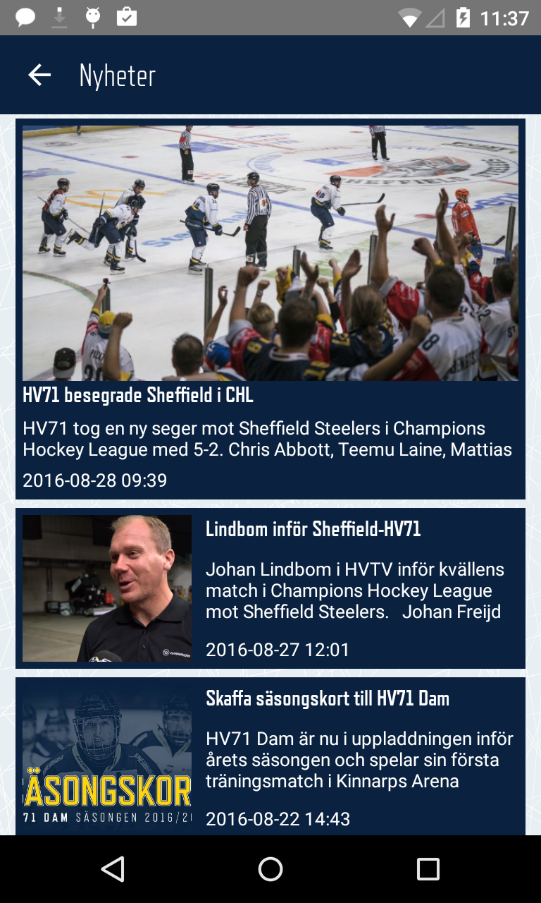 HV71 Screen 3