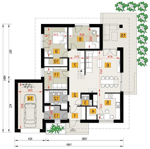 Dom na lata G1 - A116G1 - Rzut parteru