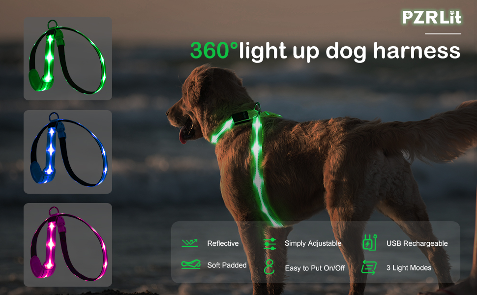 light up dog harness