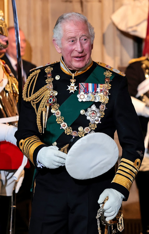 Prince Charles, Prince of Wales departs from the Sovereign's Entrance after attending the State Opening of Parliament at Houses of Parliament on May 10, 2022 in London, England.