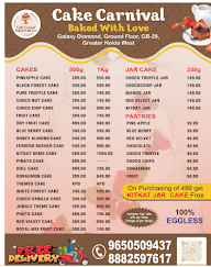 Cake Carnival menu 1