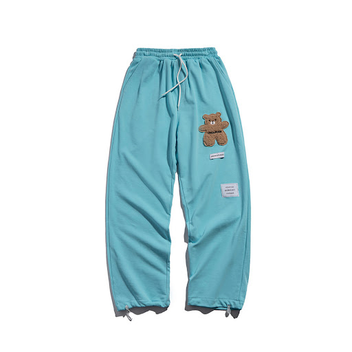 Title 2, Mens Cartoon Bear Embroidery Drawstring Pants,...
