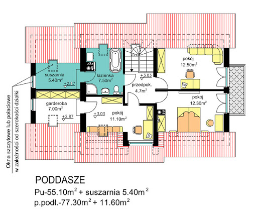 BW-03 wariant 2 - Rzut poddasza