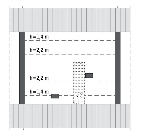 Ładny - C500 - Rzut poddasza do indywidualnej adaptacji (22,3 m2 powierzchni użytkowej)